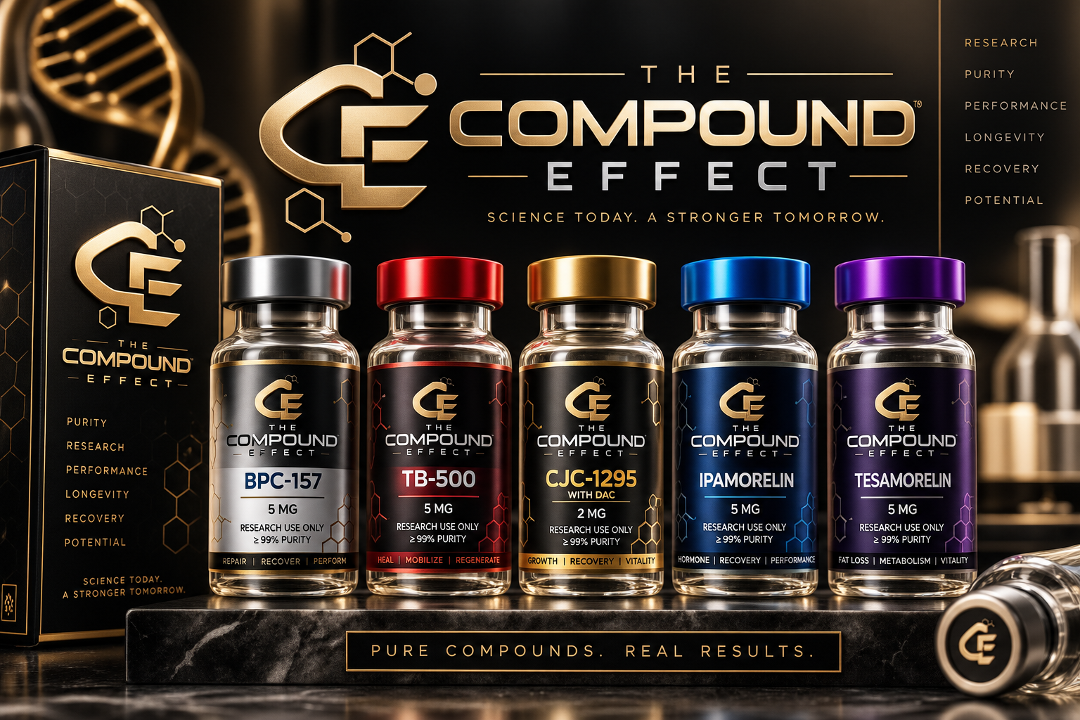 The Compound Effect research vial collection